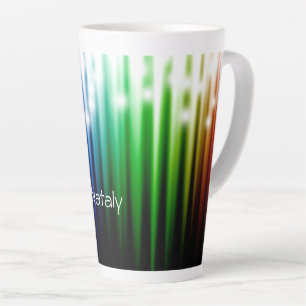 tasse de latte à texture étincelante arc-en-ciel