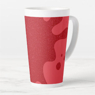Tasse de latte abstraite personnalisée rouge éclab