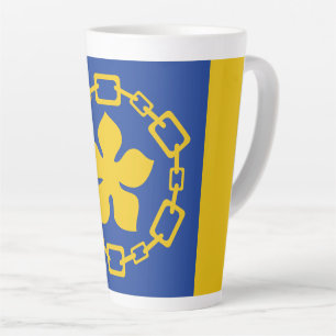 Tasse de latte avec le drapeau de Hamilton, Ontari