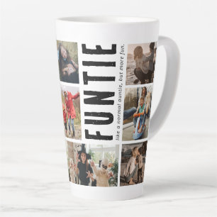 Tasse de latte de Tante Funtie avec collage de pho