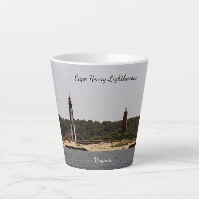 Tasse de latte du phare de Cape Henry (Devant)