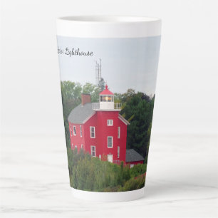 Tasse de latte du phare de Marquette Harbor