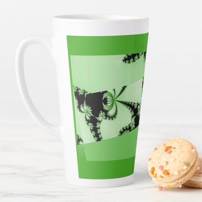 Tasse de Latte Jardin vert fractal (En situation)