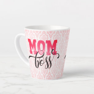 Tasse de latte « MOM BOSS » Arabesque rose Cadeaux