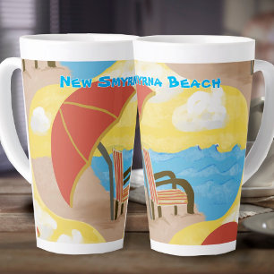 Tasse de latte personnalisée Chaise de plage côtiè