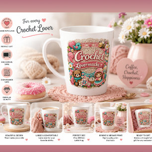 Tasse de Latte pour Amoureux du Crochet   Cadeau d