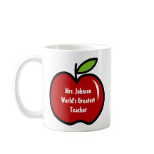 Tasse de l'enseignant avec pomme rouge | Conceptio