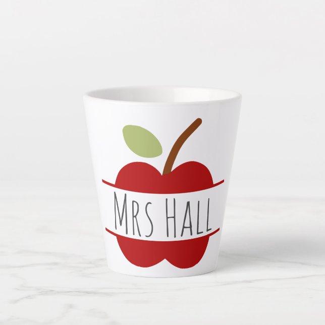 Tasse de l'enseignant de pomme personnalisée (Devant)