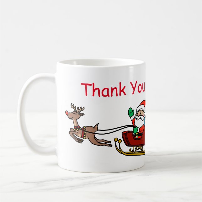 Tasse de lettre de Merci de Père Noël (Gauche)