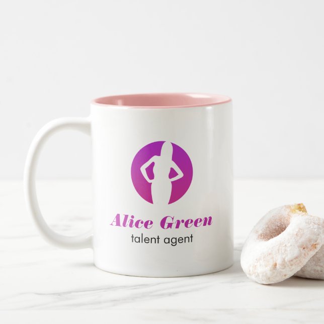 Tasse de logo d'agent de talent (Avec donut)