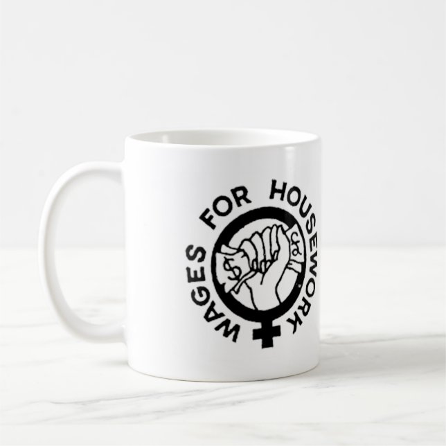 Tasse de logo de campagne de salaire ménager (Gauche)
