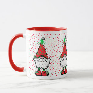 Tasse de lutin de Noël avec accents ROUGES
