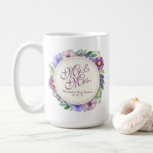 Tasse de M. et de Mme Elegant Floral Wedding