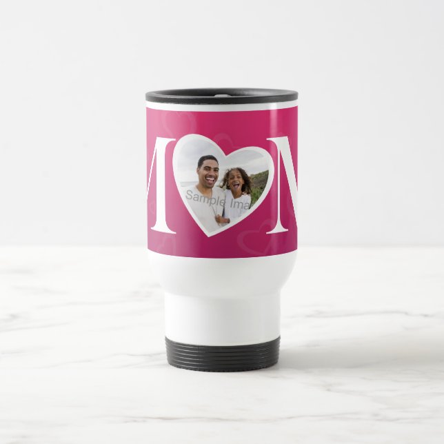 Tasse de MAMAN de coeur de la photo O de jour de (Centre)