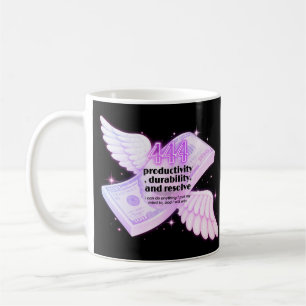 Tasse de manifestation d'argent Ange numéro 444 