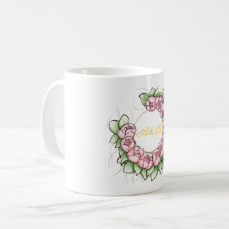 Tasse de mariage Couronne de Pivoine Minimaliste -