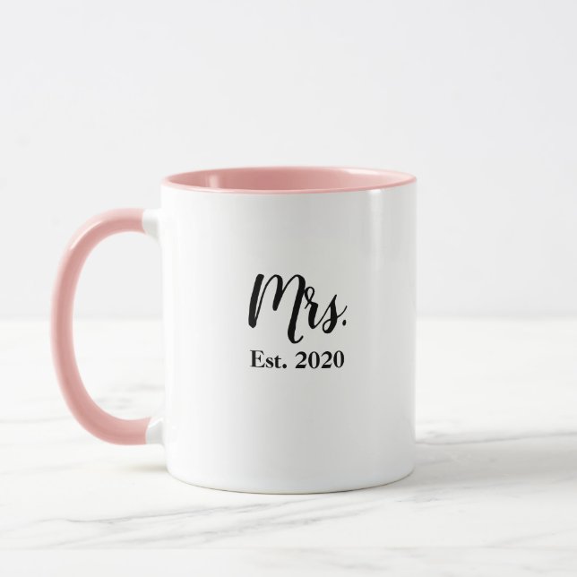 Tasse de mariage Mme Mariée Établie 2020 (Gauche)