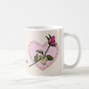 Tasse de mariage Rose Heart Rings