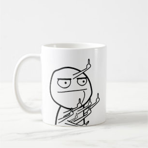 Tasse de Mème de Visage de Rage avec Plusieurs Doi