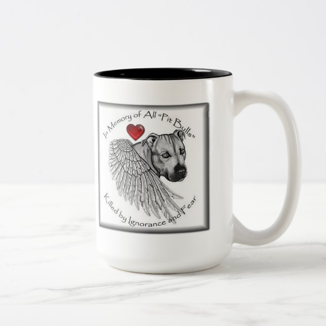 Tasse de mémorial de Pitbull d'amoureux de les (Droit)