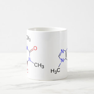Tasse de molécule de caféine