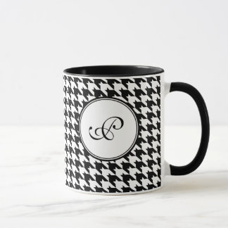 Tasse de monogramme de pied-de-poule