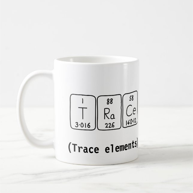 Tasse de mot de table périodique de trace (Gauche)