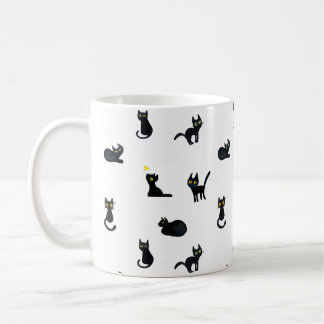 Tasse de motif de chats noirs