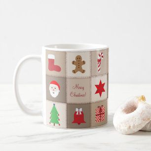Tasse de motif de Noël - le beige modifie la