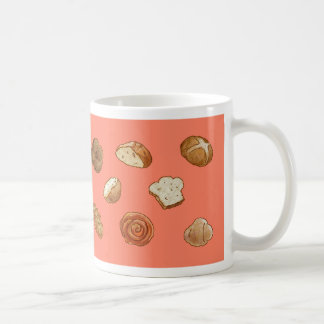 Tasse de motif de pain et de pâtisserie - rose