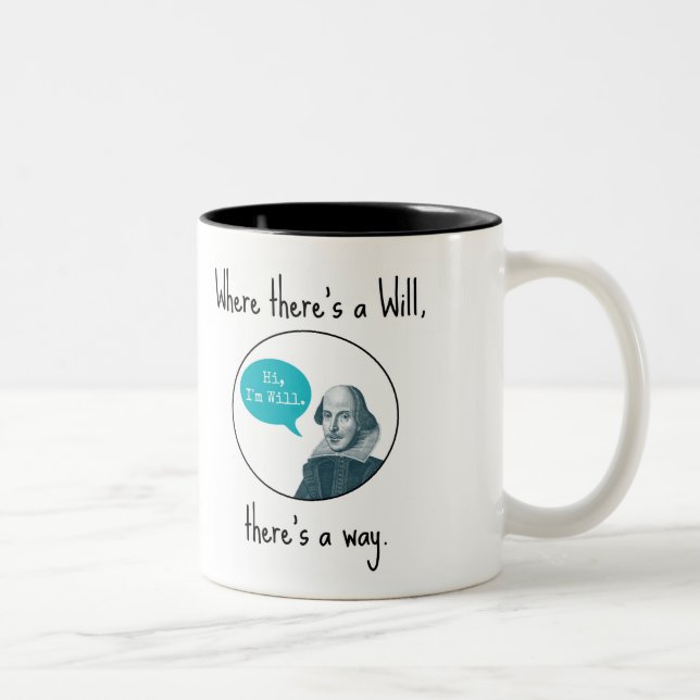 Tasse de motivation drôle de Punny William (Droit)