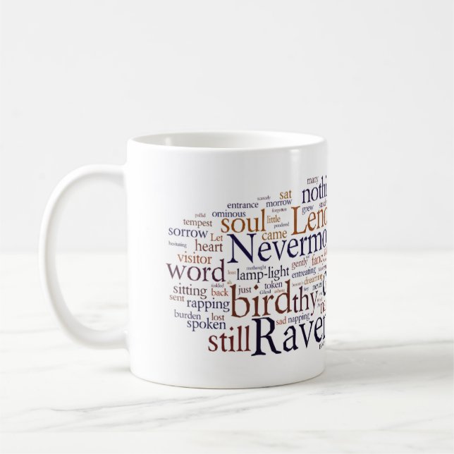 Tasse de mots d'Edgar Allan Poe Raven (Gauche)