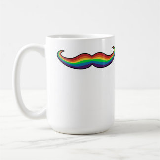 Tasse de moustache d'arc-en-ciel