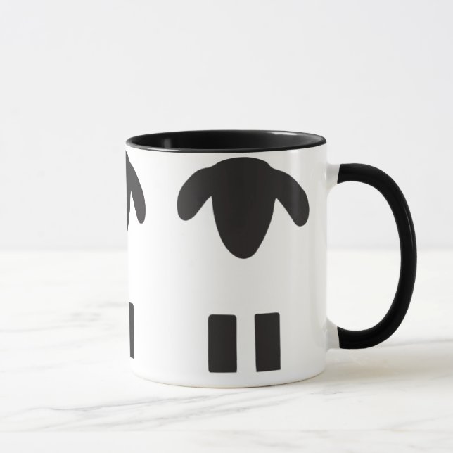 Tasse de moutons noirs et blancs (Droite)