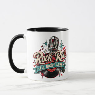 Tasse de musique rétro Rock & Roll toute la nuit V