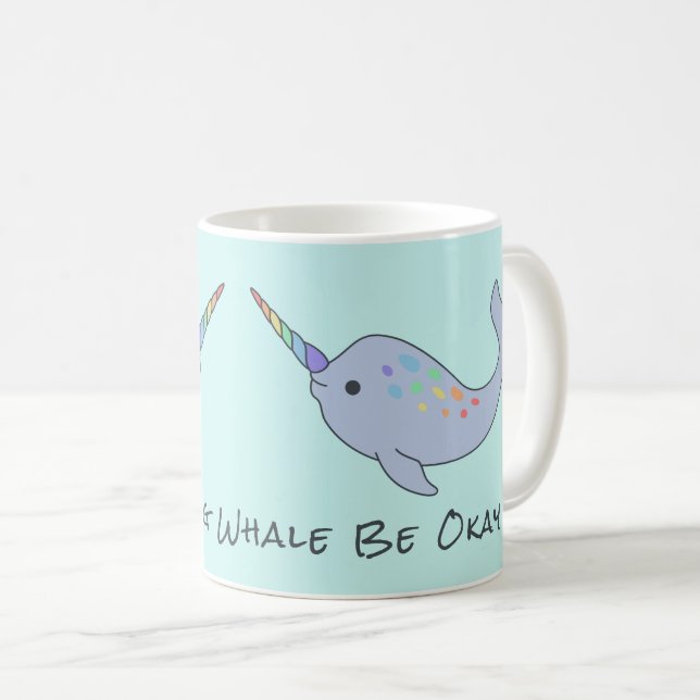 Tasse de Narwhal d'arc-en-ciel (Devant droit)
