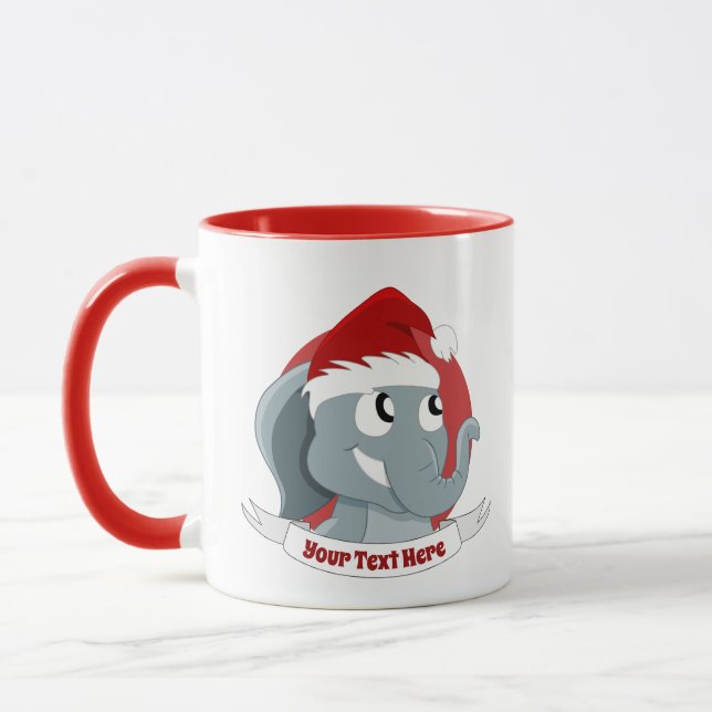 Tasse de Noël avec joli éléphant de dessin animé (Gauche)