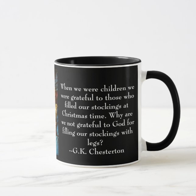 Tasse de Noël avec la citation de G.K. Chesterton (Droite)