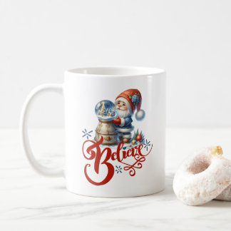 Tasse de Noël avec mignon gnome et globe de neige
