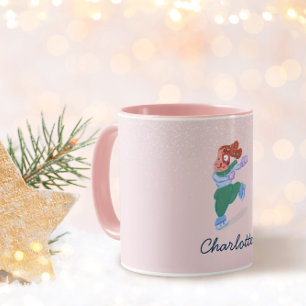 Tasse de Noël avec nom et chien Beagle joueur pati