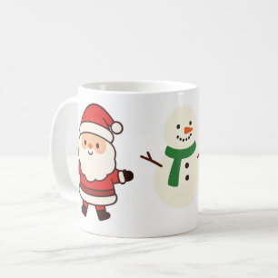 Tasse de Noël avec Père Noël, Sapin et Bonhomme de
