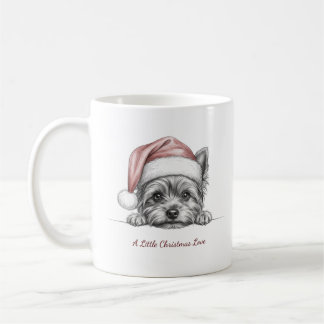 Tasse de Noël avec Yorkie mignon | Un peu d'amour