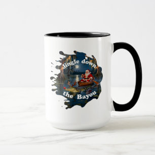 Tasse de Noël Cajun Santa Alligator Canoë