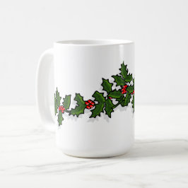 Tasse de Noël de houx et de gui