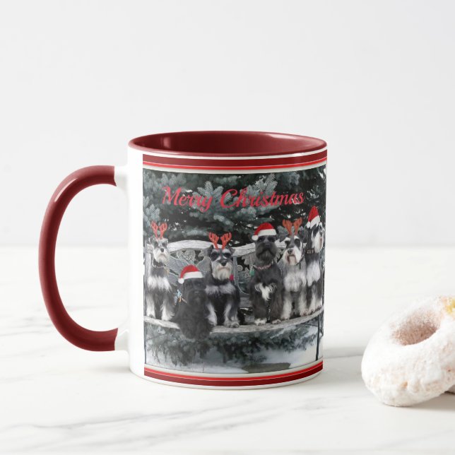 Tasse de Noël de Schnauzer (Avec donut)