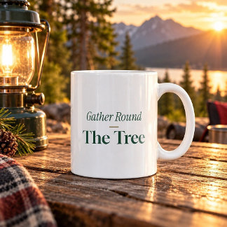 Tasse de Noël drôle Rassemblement autour de l'arbr