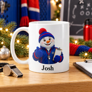 Tasse de Noël Entraîneur Sportif Bonhomme de Neige