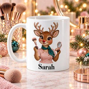 Tasse de Noël Renne Maquilleuse Artiste Beauté