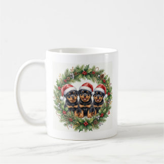Tasse de Noël Rottweilers Chiot Adorable