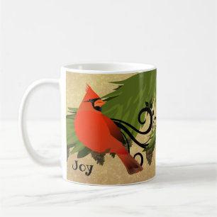 Tasse de Noël Vacances Oiseau Cardinal Rouge